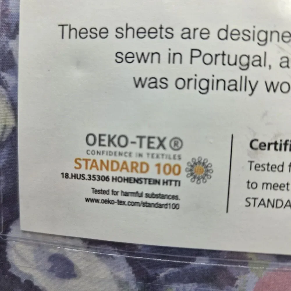 Cuddledown Monet 1pc King Duvet Cover 100% Cotton Percale Floral Print Blue  New